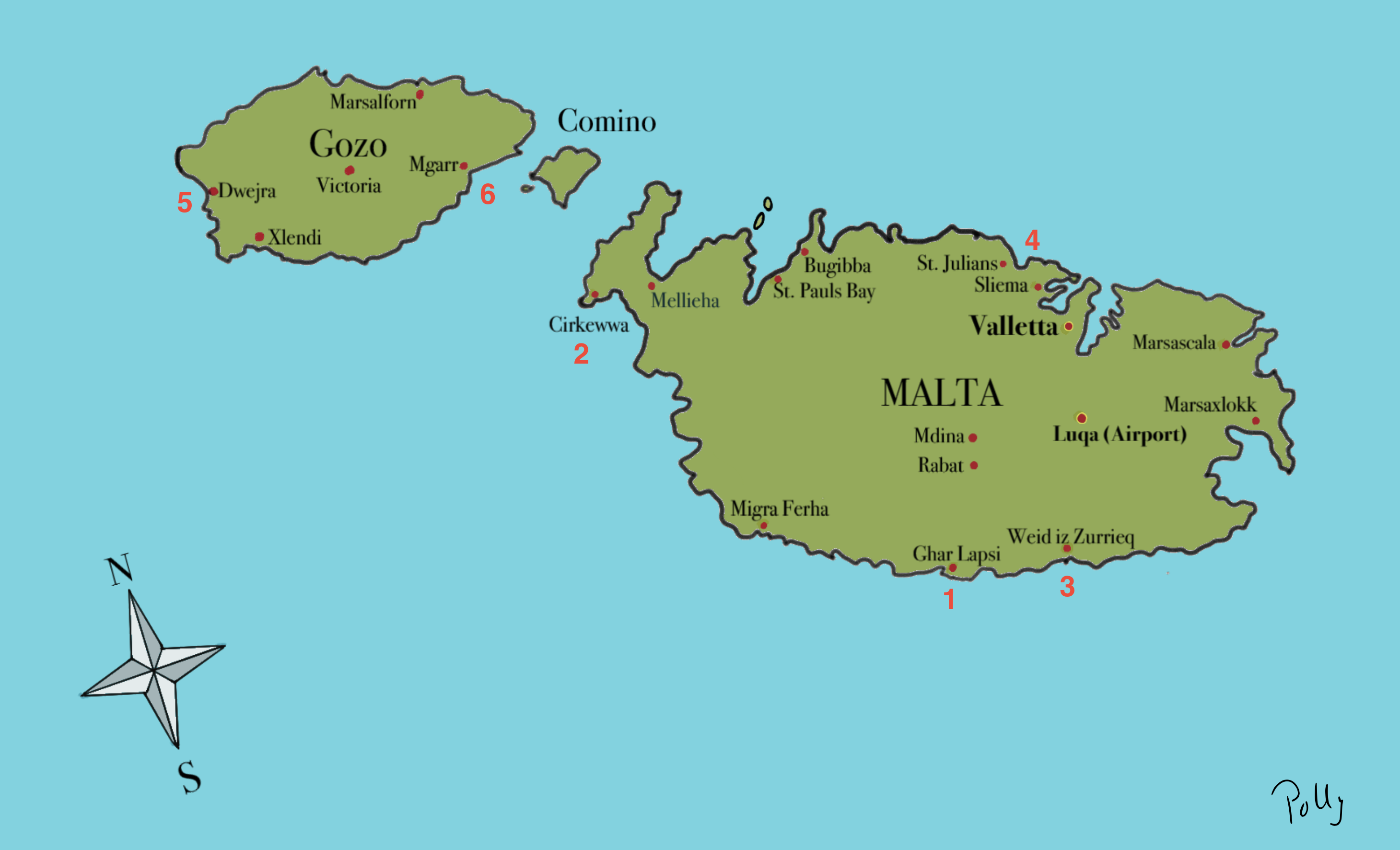 Map over Malta